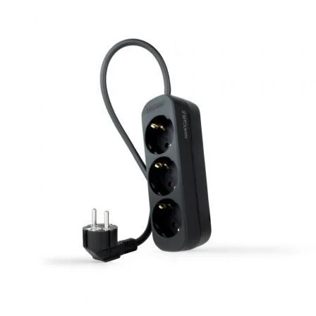Nanocable Regleta de 3 Tomas con Cable de 1,4 m, Negra